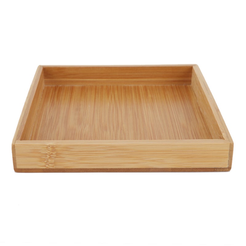 Japanese Serving Tray: Natural Bamboo Material - Thickened Pressure-Resistant Edge Rectangular Serving Tray for Home Office Restaurant Hotel - Image 2