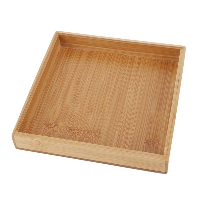 Japanese Serving Tray: Natural Bamboo Material - Thickened Pressure-Resistant Edge Rectangular Serving Tray for Home Office Restaurant Hotel - Image 3