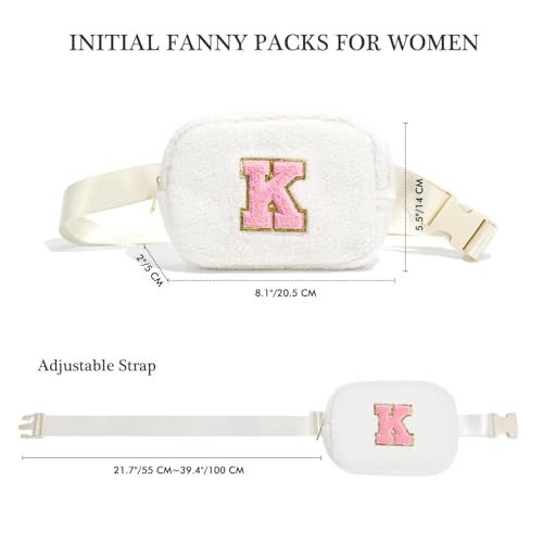 YOOLIFE Gifts for Teen Girls, Birthday Gifts for Girls Women Daughter Sister Friends Mom, Initial Crossbody Bag Belt Bag Fanny Pack, White A - Image 5