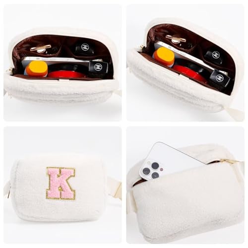 YOOLIFE Gifts for Teen Girls, Birthday Gifts for Girls Women Daughter Sister Friends Mom, Initial Crossbody Bag Belt Bag Fanny Pack, White A - Image 3