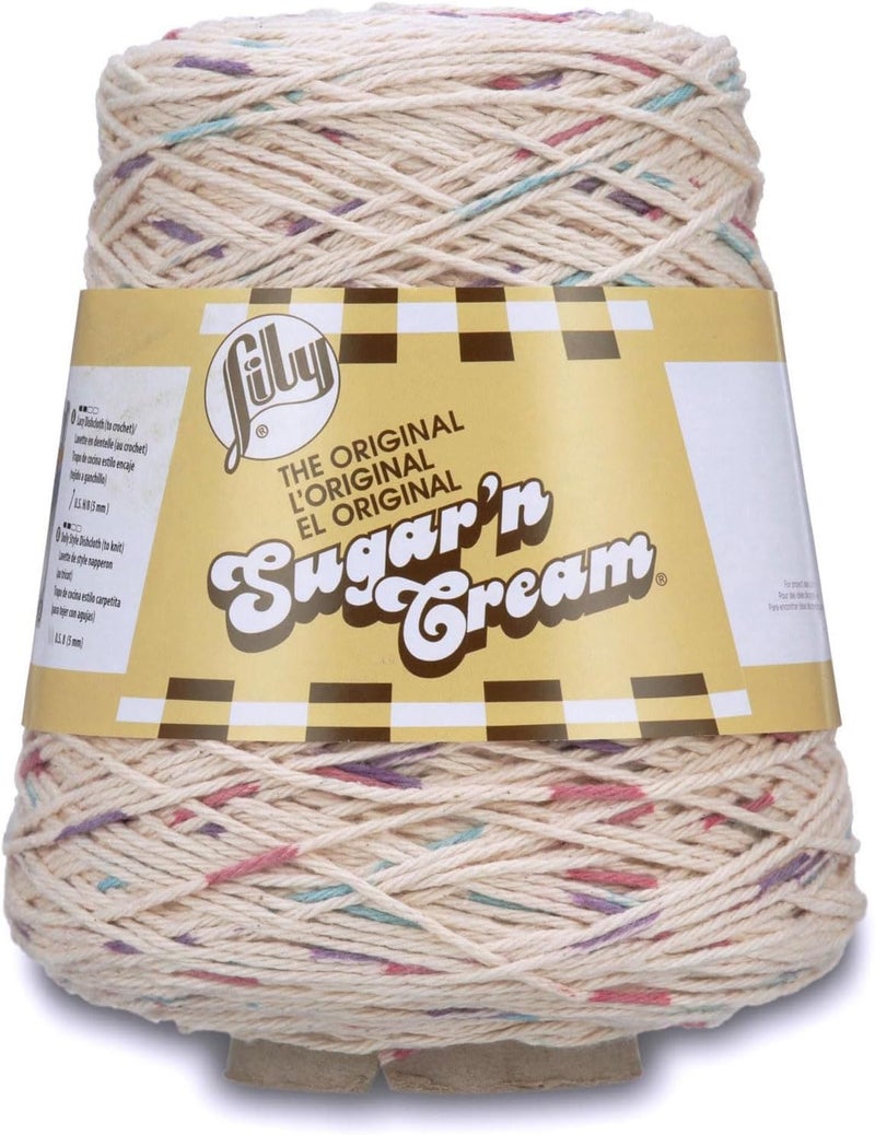 Lily Sugar'N Cream Cotton Cone Yarn, 14 Oz, Potpourri Prints - Versatile and Absorbent Yarn for Crafting - Image 1