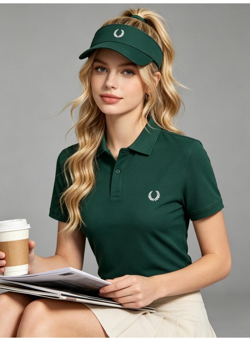 فريد بيري FRED PERRYPolo shirt for men and women summer solid color beaded cotton lapel short sleeve business commuter Joker shirt - Image 2
