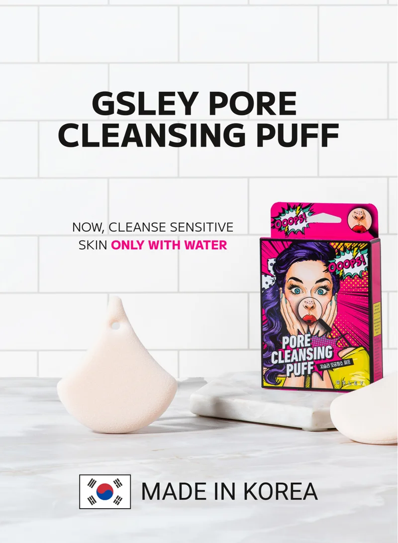GSLEY Pore Cleansing Puff Korean Beauty Face Wash - Pore Cleansing Gentle Exfoliating Dead Skin Removal Foam for Sensitice Skin & All Skin Type