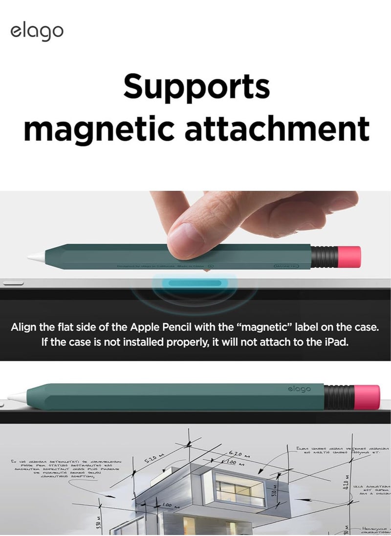 حافظة أقلام كلاسيكية متوافقة مع غطاء USB-C من Apple Pencil، تصميم كلاسيكي متوافق مع الشحن المغناطيسي - أخضر داكن - pzsku/ZF1BB2CE861E97ED557F6Z/45/_/1719234327/1c3655fa-e666-42d0-92f1-458d7225009a