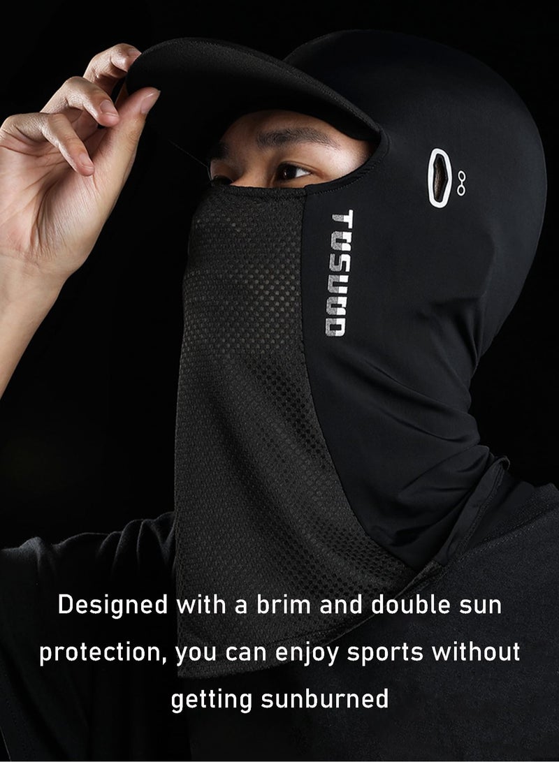 Balaclava Face Mask Sun Protection Cooling Full Face Cover with Brim, Essentials for Cycling, Fishing
