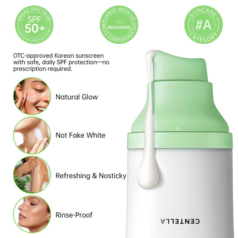 CHANGARLOAD Korean Sunscreen for Face & Body â€“ SPF 50+ Madagascar Centella Mineral Sunblock, Tinted Moisturizer with Hyaluronic Acid & Niacinamide, Lightweight, Hydrating & No White Cast, 50ml - Image 3