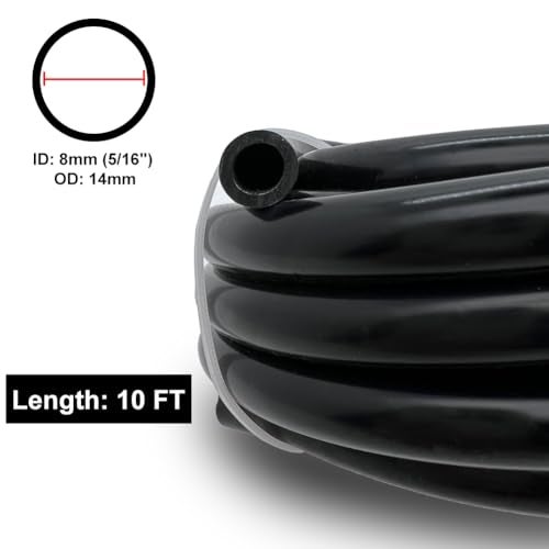 Byredio 8mm 5/16" Silicone Vacuum Hose Flexible Tubing Line 275 PSI Max Pressure 10FT for Automotive vacuum lines,Turbochargers,Air intake components - Image 2