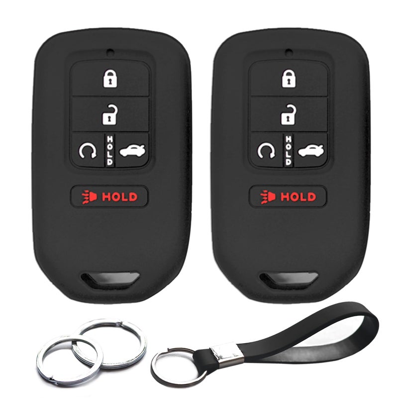 INFIPAR 2pcs Compatible with Honda Passport CR-V Accord Pilot Civic HR-V Insight Key Fob Cover Case Key Chain Protector Keyless Remote Holder