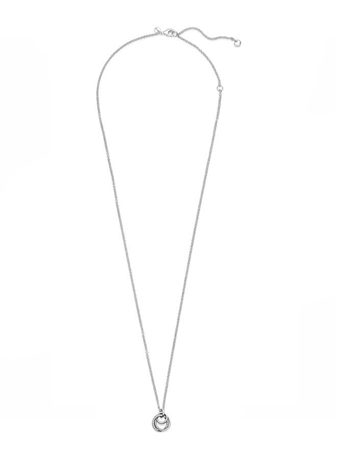 Chomel Family Always Encircled Pendant Necklace - Great Gift for Women - Adjustable Necklace with Lobster Clasp - Sterling Silver & Cubic Zirconia - Image 4