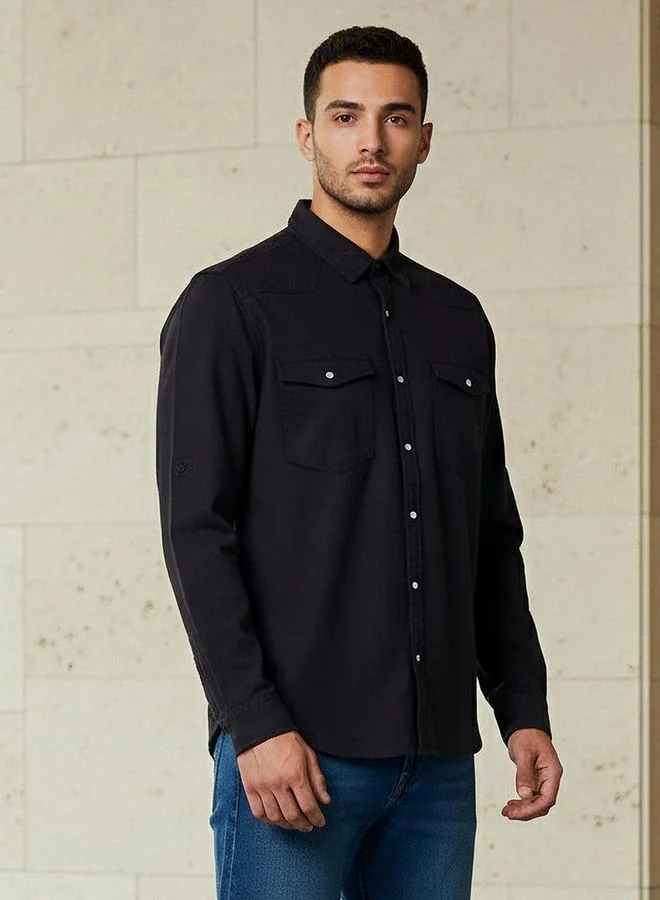 Splash FAV Men Regular Fit Collared Long Sleeves Denim Shirt