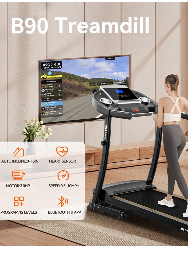 Maston Maston Treadmill MST-B90 FoldableTreadmill (3.0 HP Peak Motor | 110kg Loading Capacity )-Running Machine with Manual incline for Home Use  - Image 2