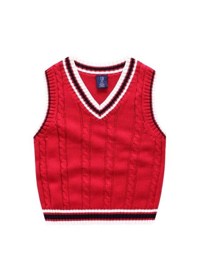 S Clothing Size Selection, Color Selection, Boys' Sweaters, Vests, Autumn 's Combed Cotton Sleeveless Vests, College Trend, 's Clothing - Image 5