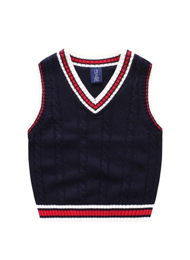 S Clothing Size Selection, Color Selection, Boys' Sweaters, Vests, Autumn 's Combed Cotton Sleeveless Vests, College Trend, 's Clothing - Image 2