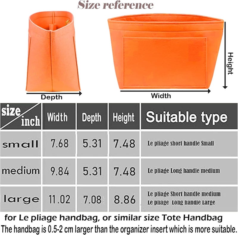 Lckaey Handbag organizer insert for Le Pliage Neo (large) handbags, high-quality felt organizer, Orange/Evening Red in zigzag pattern (Sunset Chevron), Large, Organize things on - Image 2