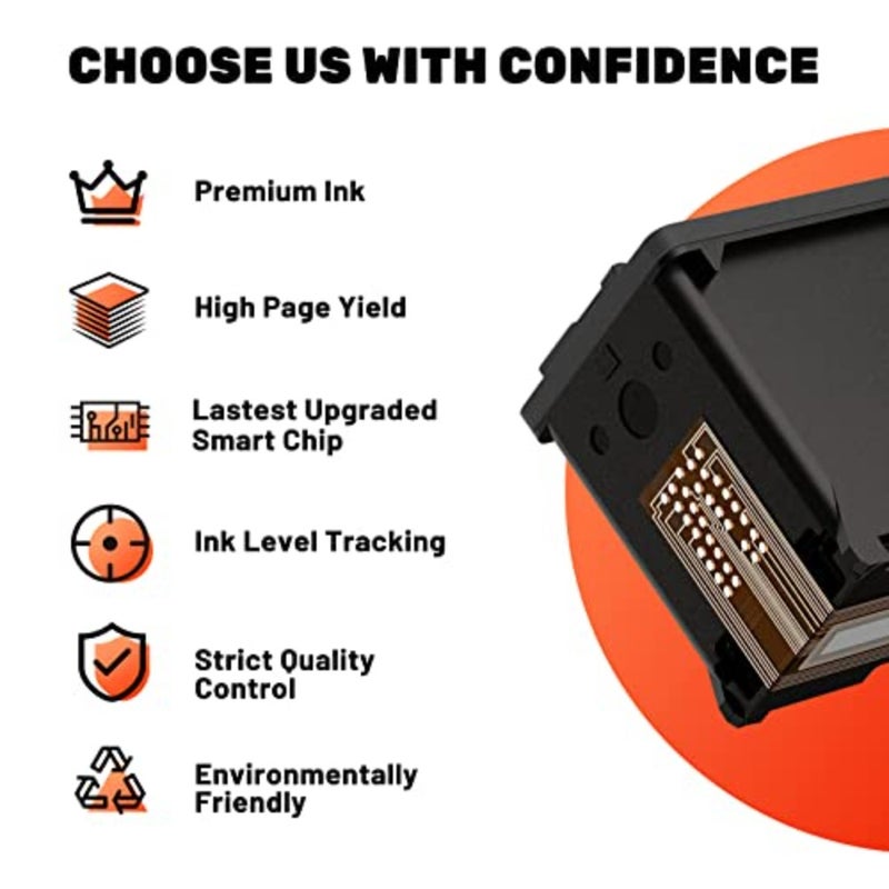 COCCINK 653 XL Ink Cartridges for HP 653 Ink Cartridge for HP 653XL HP653 for DeskJet 2875 2876 2878 4276 4278 6075 6076 6078 6400 6475 Printer Ink Replacement Black and Color Combo Pack High Yield - Image 4