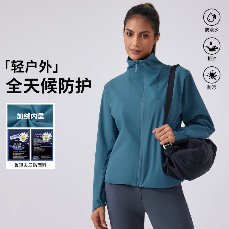 Autumn Winter Windproof Softshell Jacket Womens Sportswear DAW010 Black - Image 5