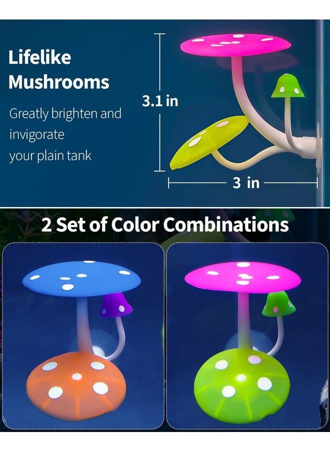 Uniclife Uniclife Betta Mushroom Hammock Soft Aquarium Rest Bed Fish Breeding Playing Pad with Suction Cup Silicone Ornament Decoration Colorful Lifelike Decor for Fish Tank Landscape, 2 Pack  - Image 4