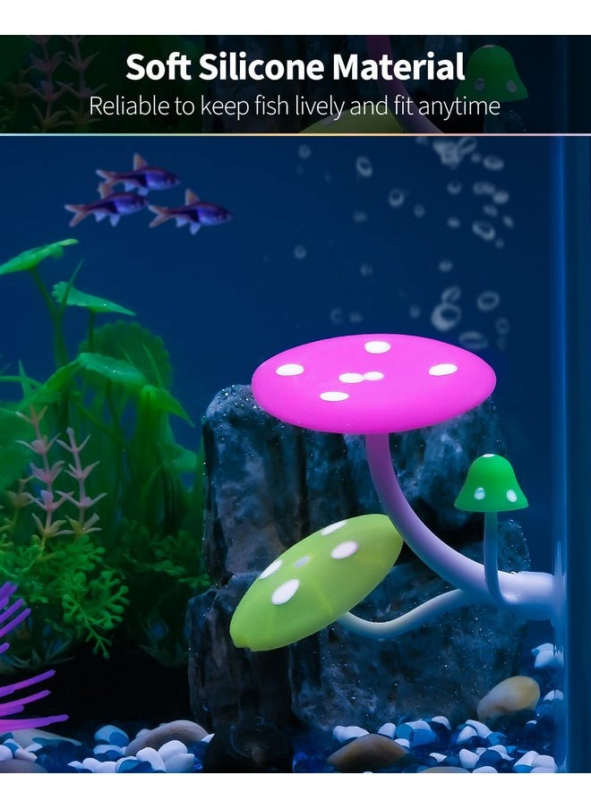 Uniclife Uniclife Betta Mushroom Hammock Soft Aquarium Rest Bed Fish Breeding Playing Pad with Suction Cup Silicone Ornament Decoration Colorful Lifelike Decor for Fish Tank Landscape, 2 Pack  - Image 5