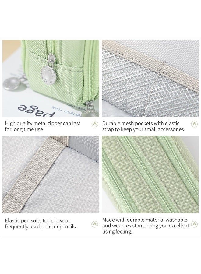 CICIMELON Large Capacity Pencil Case 3 Compartment Pouch Pen Bag for School Teen Girl Boy Men Women (Green) - Image 4