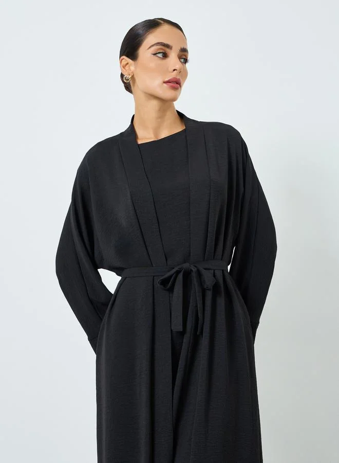 تايك تو طقم محتشم عباية سادة بأكمام طويلة وفستان