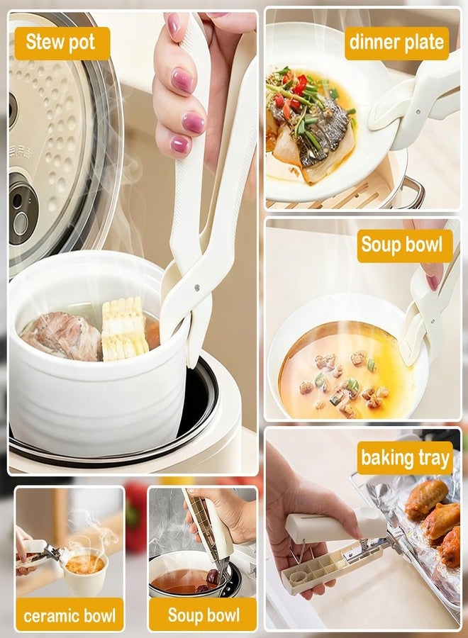 Koonafy قطعتان من ماسكات الأطباق الساخنة، ماسكات أطباق مضادة للحروق، مشابك متعددة الأغراض من السيليكون مانعة للانزلاق، ماسكات أطباق من الفولاذ المقاوم للصدأ للمطبخ - Image 4