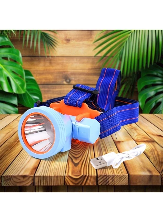 مصباح رأس LED قابل لإعادة الشحن YES 600 مزود ببطارية ليثيوم، ضوء أبيض عالي الطاقة، وشحن من النوع C