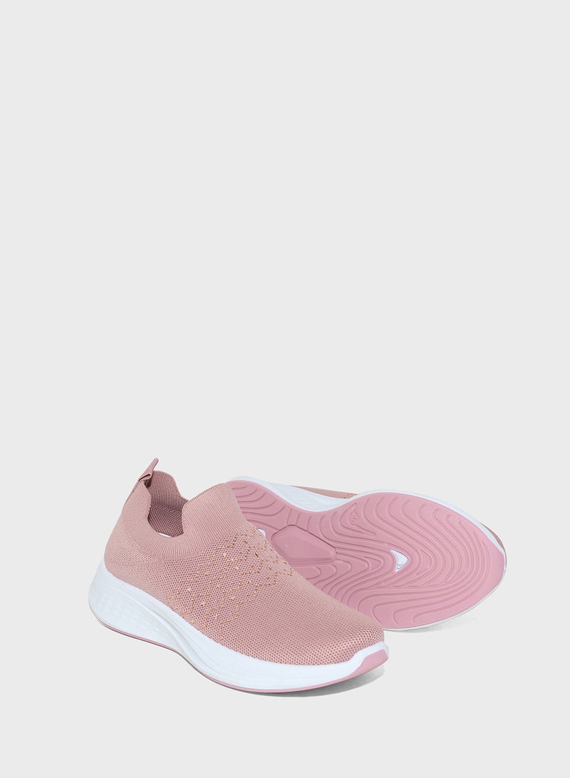 Ginger Diamante Knit Slip On Comfort Shoe  - Image 3