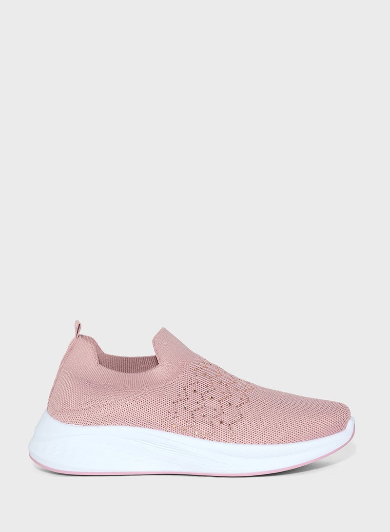 Ginger Diamante Knit Slip On Comfort Shoe  - Image 1