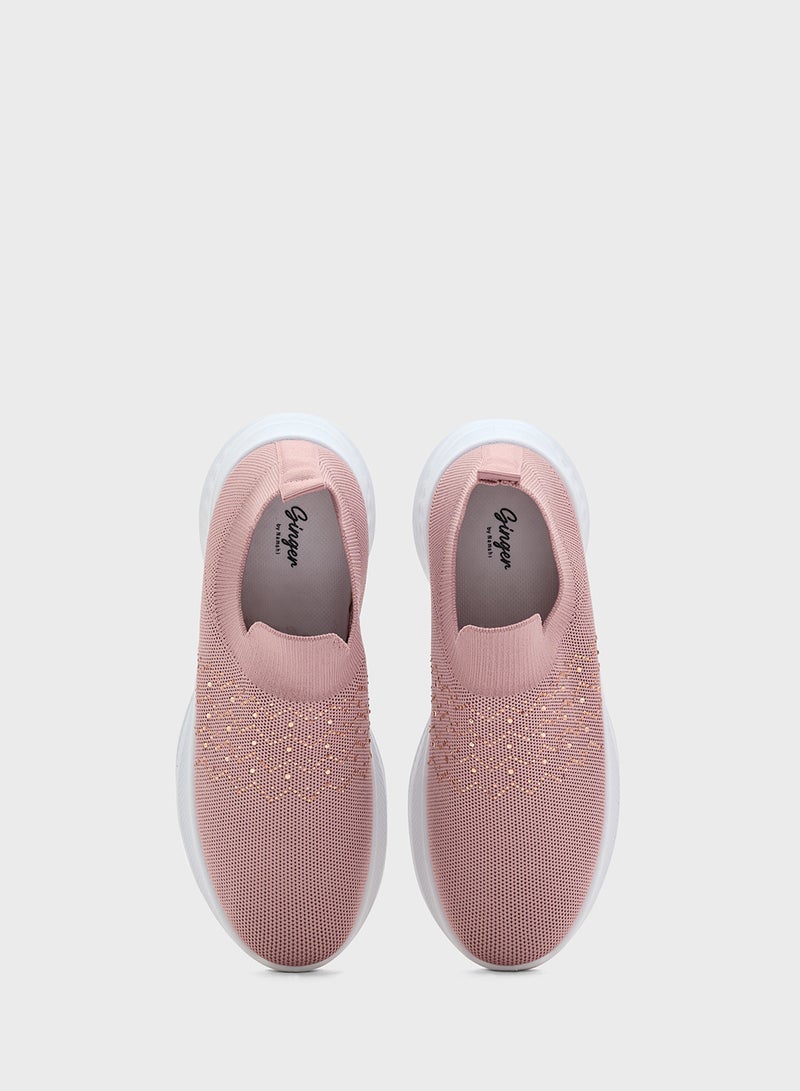 Ginger Diamante Knit Slip On Comfort Shoe  - Image 4