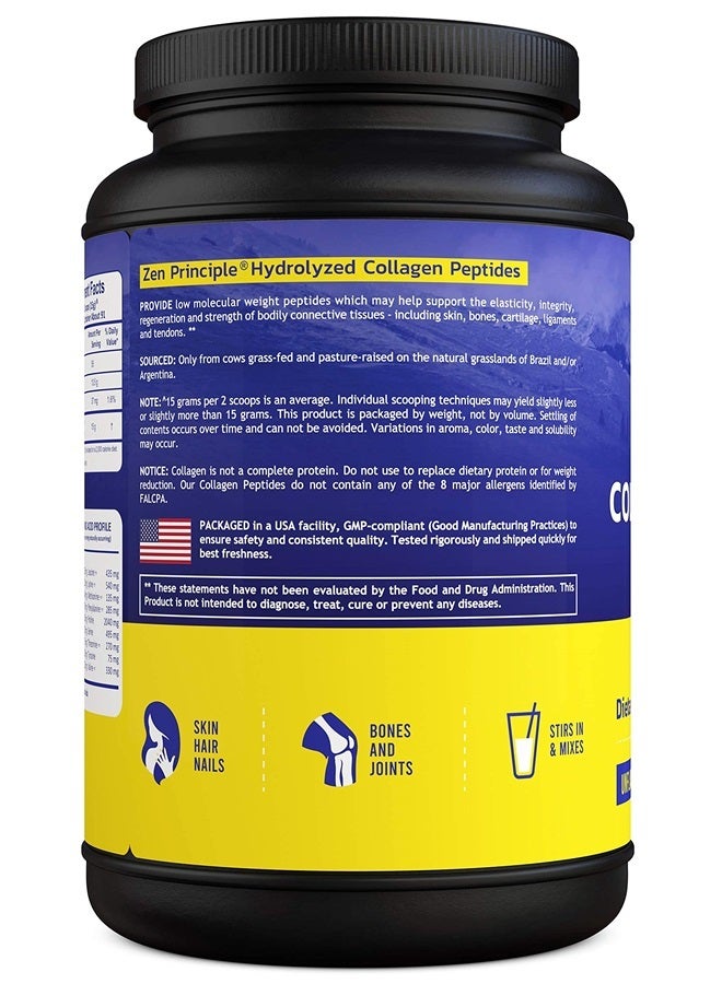 Zen Principle EXTRA LARGE Grass-Fed Collagen Peptides 3 lb. Custom Anti-Aging Hydrolyzed Protein Powder for Healthy Hair, Skin, Joints & Nails. Paleo and Keto Friendly, GMO and Gluten Free, Pasture-Raised Bovine. - Image 2