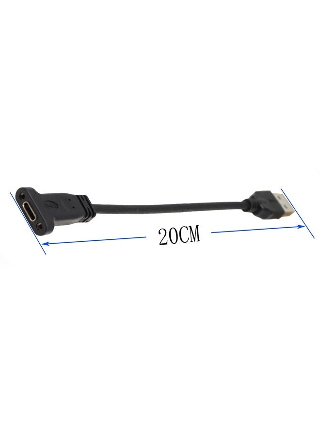 (20cm) USB A 3.0 to USB C Front Panel Header Cable, USB A 3.0 Male to USB Type C FemalePanel Mount Extension Cable Data Sync and Charging Cable