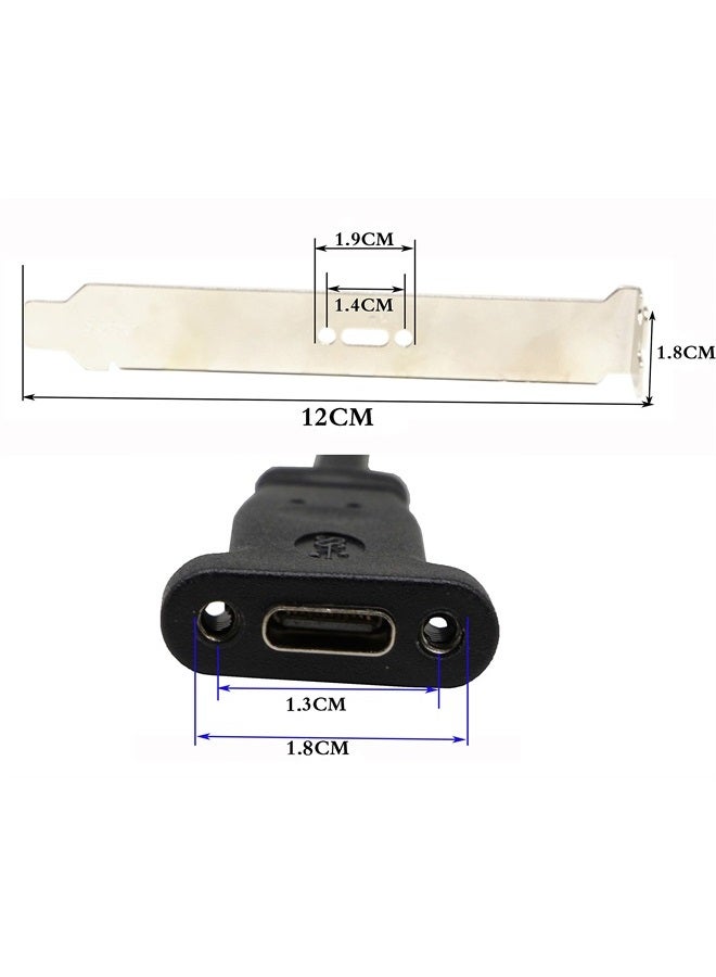 (20cm) USB A 3.0 to USB C Front Panel Header Cable, USB A 3.0 Male to USB Type C FemalePanel Mount Extension Cable Data Sync and Charging Cable