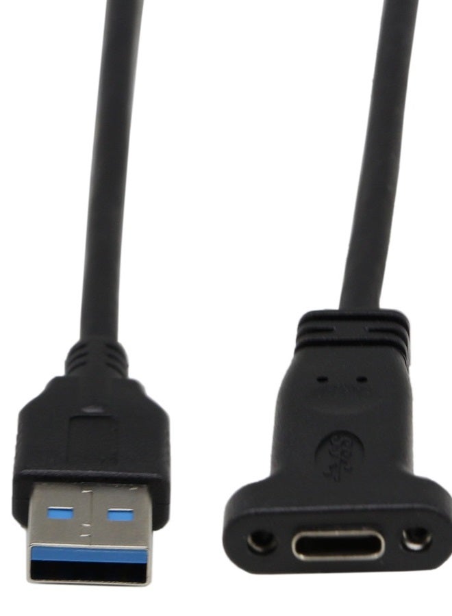 (20cm) USB A 3.0 to USB C Front Panel Header Cable, USB A 3.0 Male to USB Type C FemalePanel Mount Extension Cable Data Sync and Charging Cable