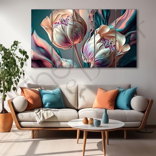 The Castle Decor Flower painting with frame Big Size 27x48 Wall art for living room,Bedroom,Drawing room,Hotels-Wooden Framed-690 - Image 2