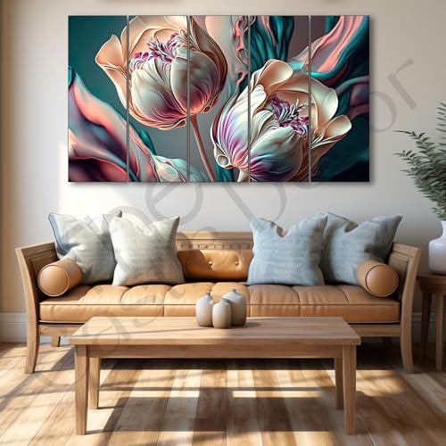 The Castle Decor Flower painting with frame Big Size 27x48 Wall art for living room,Bedroom,Drawing room,Hotels-Wooden Framed-690 - Image 1