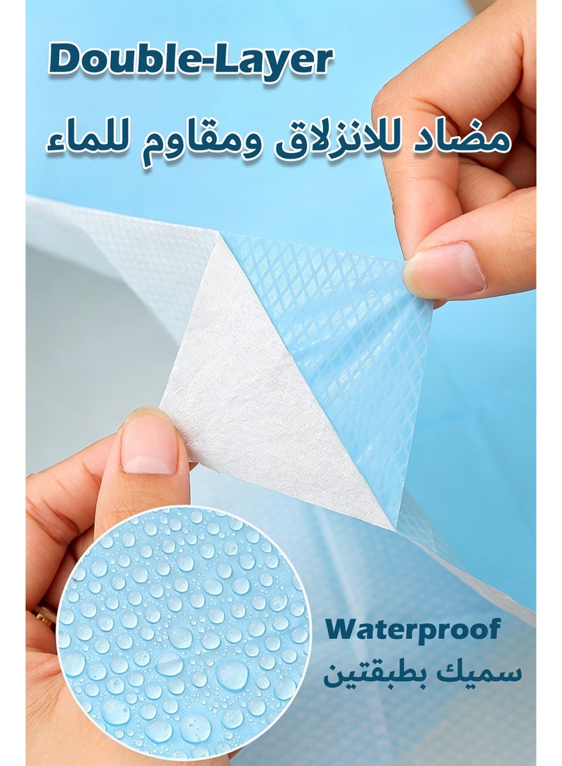 50-Pack Disposable Toilet Seat Covers, Double-Layer Waterproof Toilet Mats with Quadruple Adhesive Strips, Individually Wrapped, Non-Slip, Natural Ingredients for Travel, Public Restrooms, Office, Hotel - Image 3