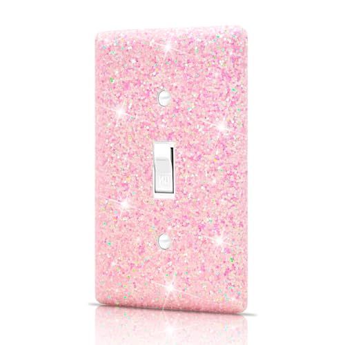 Dengduoduo Wall Plates Light Switch Cover Decorative Outlet Covers, Shiny Glitter Bling Wall Plate Cover Wall Plate Single Gang Toggle for Kitchen Bedroom Living Room Home Decor - Image 1