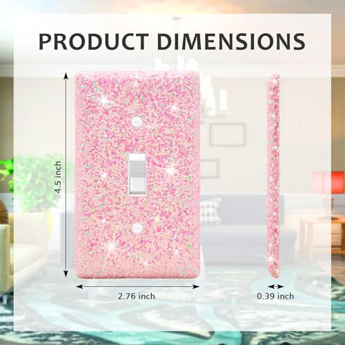 Dengduoduo Wall Plates Light Switch Cover Decorative Outlet Covers, Shiny Glitter Bling Wall Plate Cover Wall Plate Single Gang Toggle for Kitchen Bedroom Living Room Home Decor - Image 2