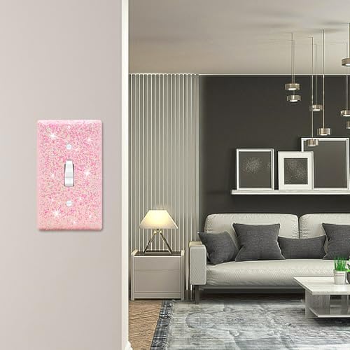 Dengduoduo Wall Plates Light Switch Cover Decorative Outlet Covers, Shiny Glitter Bling Wall Plate Cover Wall Plate Single Gang Toggle for Kitchen Bedroom Living Room Home Decor - Image 4