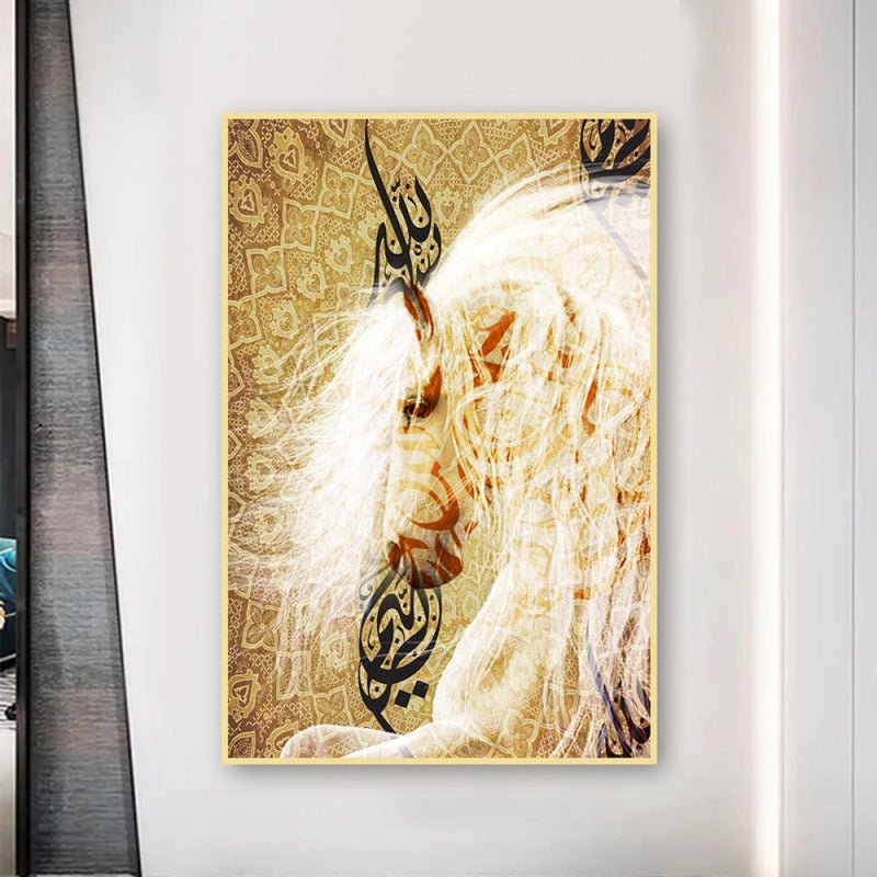 ماركتنا لوحة قماشية بتصميم اسلامي مع برواز مجوف مقاس (40×60) قطعة واحدة - Image 1