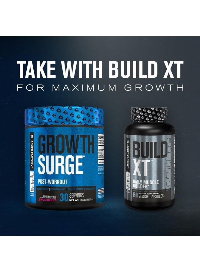 Jacked Factory Growth Surge Creatine Post Workout w/L-Carnitine - Daily Muscle Builder & Recovery Supplement with Creatine Monohydrate, Betaine, L-Carnitine L-Tartrate - 30 Servings, Swoleberry  - Image 2