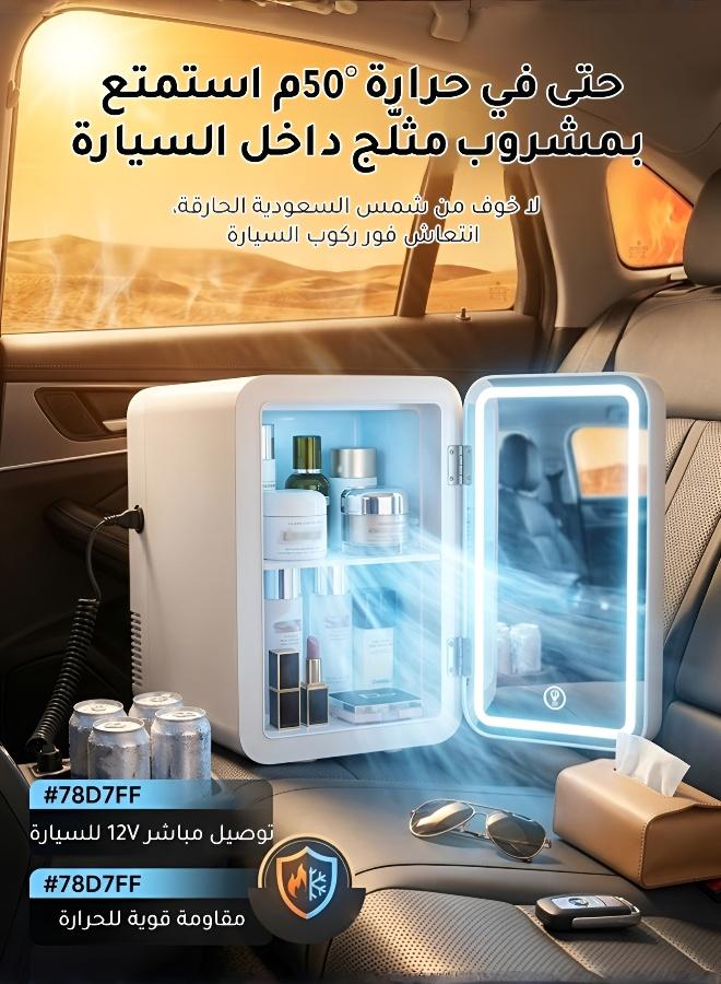 4L Portable Mini Fridge with Makeup Mirror for Skincare and Beverages - Image 3