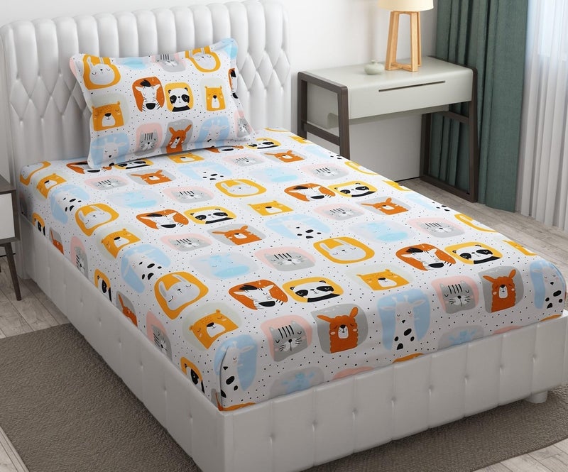 Blenzza Deco™ Glace Cotton Single Bed Reversible Babies 1 Kids Comforter & 1 Single Flat Bed Sheet with 1 Pillow Cover (Design 10) (0 to 8 Years Kids) - Image 4