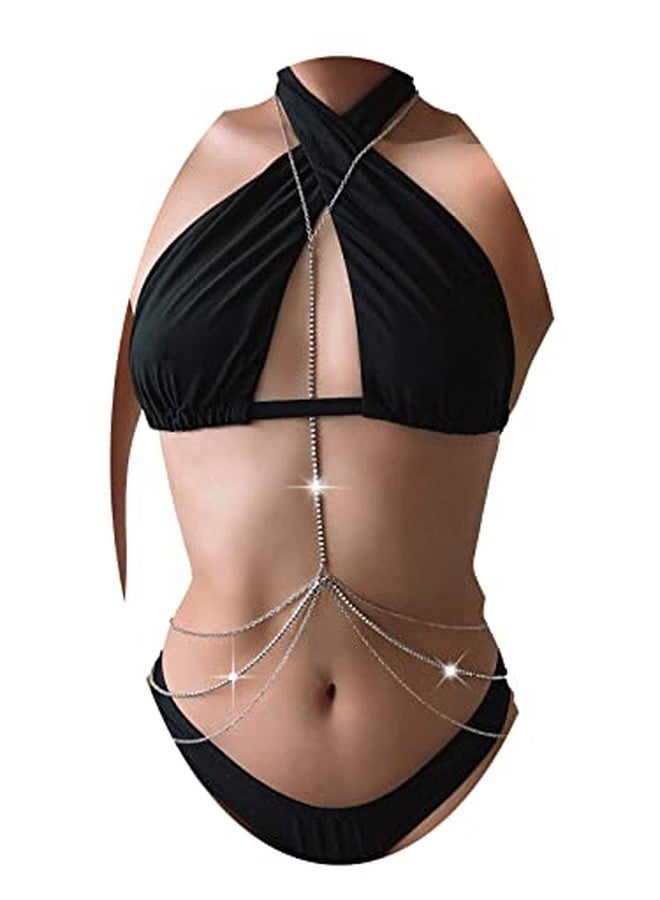 Cerun 1 Psc Premium Rhinestone Body Chains Jewelry For Women Sexy Belly Waist Chain Bikini Beach Accessories - Image 1