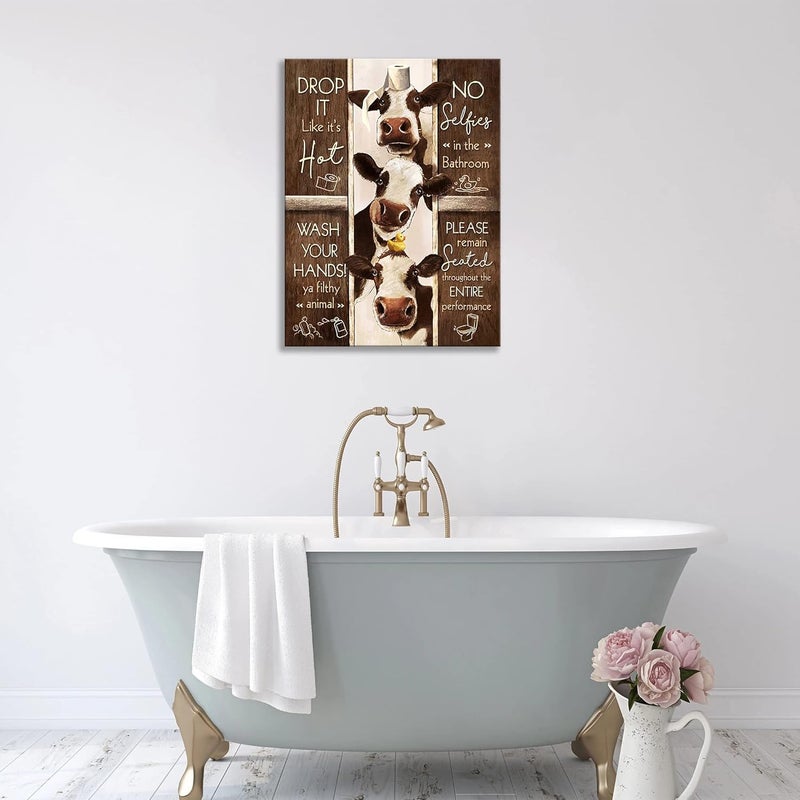 Fuzawet Farmhouse Cow Bathroom Wall Art - Image 3