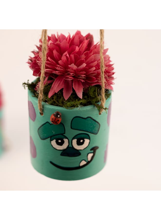 Handnade artificial plant pot - green - 8*6 cm