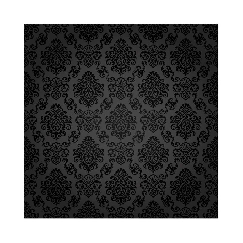 Haoyiyi 4x4ft Black Damask Floral Pattern Backdrop Vintage Classic Flower Pattern Interior Room Retro Dark Wall Photography Background Girl Kid Adult Artistic Portrait Photo Studio Wallpaper Props - Image 1