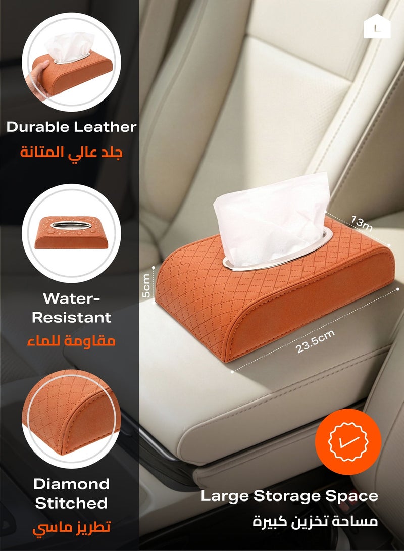 LAWAZIM Car Tissue Box - Storage Box Armrest Seat Napkin Organizer Interior Accessories Tissue Dispenser for Car, Office, Home, Desk, Travel, and Daily Use - Ideal for Organized Access - Image 1