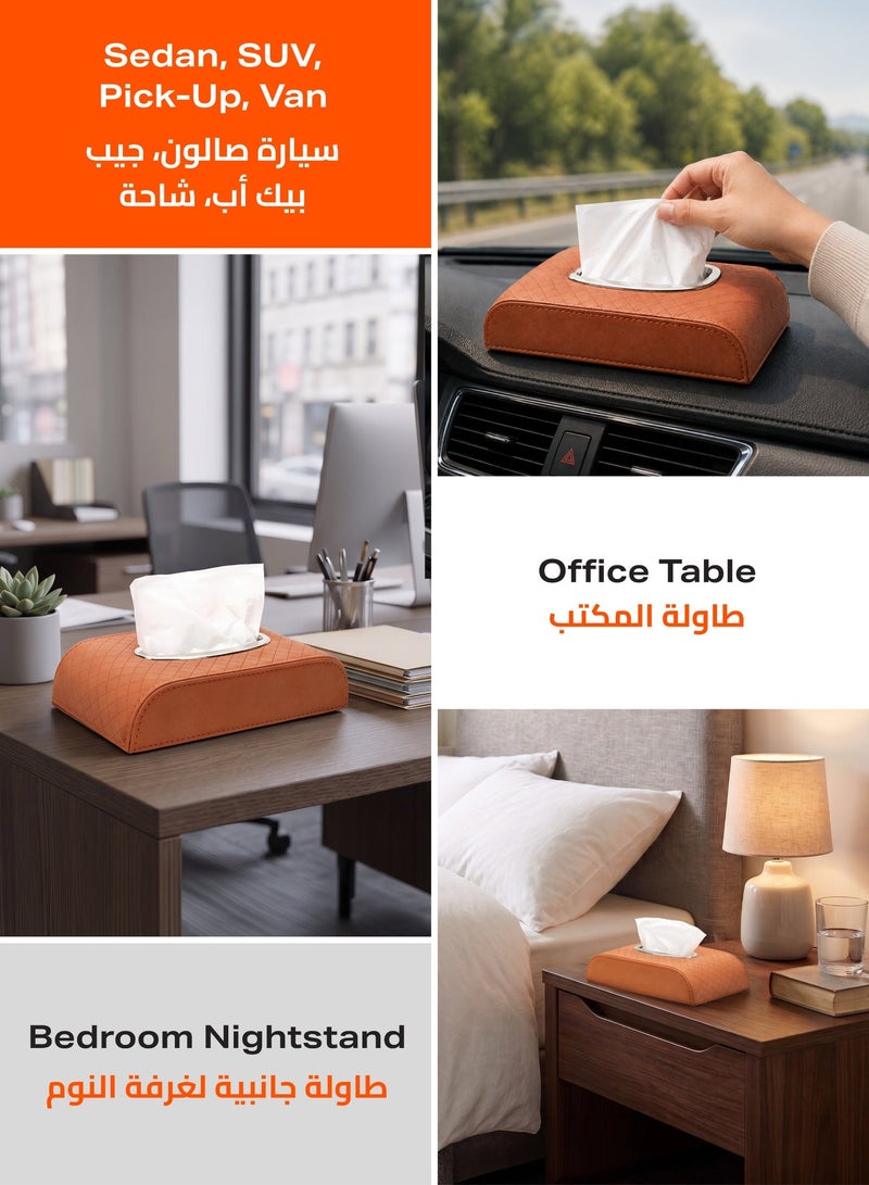 LAWAZIM Car Tissue Box - Storage Box Armrest Seat Napkin Organizer Interior Accessories Tissue Dispenser for Car, Office, Home, Desk, Travel, and Daily Use - Ideal for Organized Access - Image 3