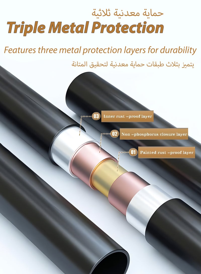 توشيونيكس حامل ملابس مزدوج القضبان، حامل تجفيف ملابس مزدوج الطبقات، منظم ملابس، خزانة مفتوحة مع قضبان تعليق من مستويين ورف تخزين سفلي، أنابيب فولاذية قوية 25 مم، سعة تحميل كبيرة 70 كجم، مع قضيبين أفقيين لتعليق الملابس، غرفة الغسيل، الشرفة، غرفة النوم، ملاءات، لحاف، بطانية، معاطف، تنانير، قمصان، قبعات، حامل سترات 120 سم - Image 2